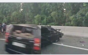 Mobil Avanza Tabrak Tembok Pembatas Di Tol Gayamsari, Polisi Lakukan