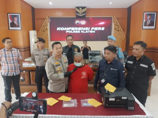 Pemalsuan Uang Di Klaten Terungkap, Polres Amankan Satu Tersangka