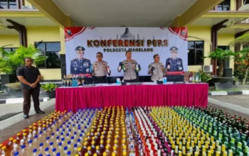 1.037 Botol Miras Diamankan Polresta Magelang Dari Warung Dan Truk