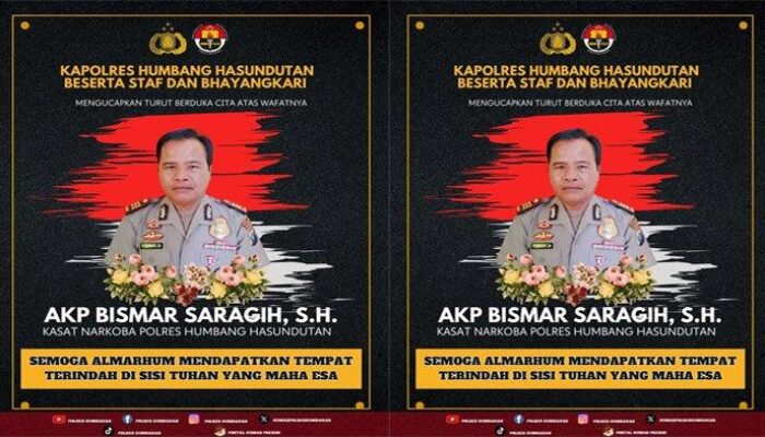 AKP Bismar Saragih Meninggal Dunia, Polres Humbahas Kehilangan Sosok Penting