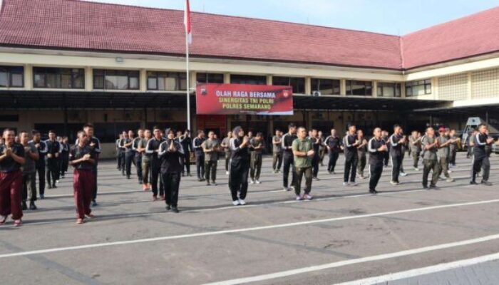 Jaga Kekompakan, TNI-Polri Kabupaten Semarang Berolahraga Bareng