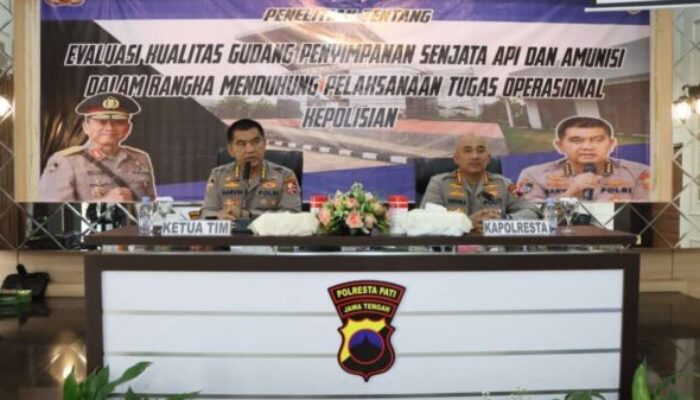 Cek Keamanan, Polri Evaluasi Kualitas Penyimpanan Senjata di Polresta Pati