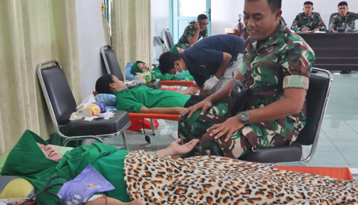 Peringati HUT Persit ke-79, Personel Kodim Lamandau Gelar Donor Darah