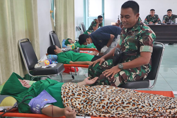 Hut Persit Ke 79, Kodim Lamandau Gelar Bakti Sosial Donor Darah