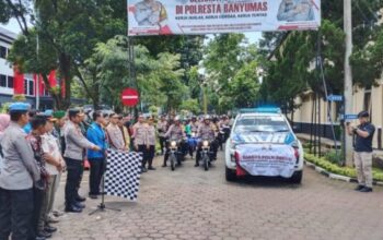 Jelang Ramadan, Polresta Banyumas Dan Mahasiswa Berbagi Melalui Bakti Sosial