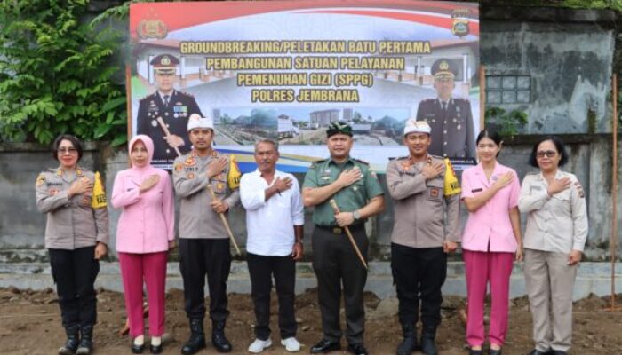 Kapolres Jembrana Letakkan Batu Pertama Pembangunan Dapur Satuan Pelayanan Pemenuhan Gizi