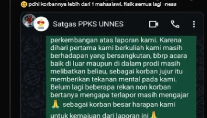 Dosen Unnes Semarang Dicopot akibat Dugaan Pelecehan terhadap 4 Mahasiswi