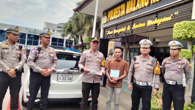 Mobil Pakai Pelat Jepang Jadi Sorotan, Polresta Malang Kota Bertindak