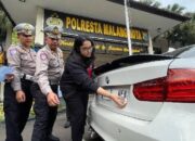 Pengemudi BMW Gunakan Pelat Palsu, Ditindak Satlantas Polresta Malang Kota