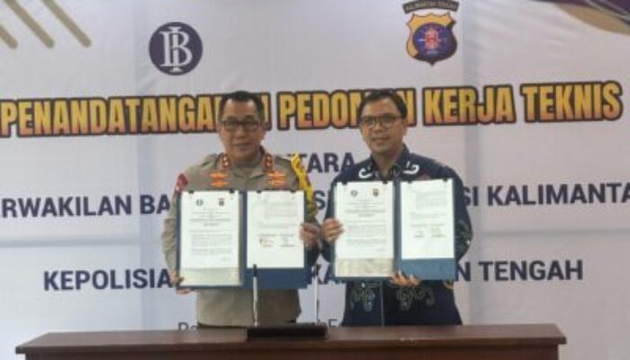 Perkuat Sinergi, Polda Kalteng dan Bank Indonesia Sepakati Pedoman Kerja Teknis