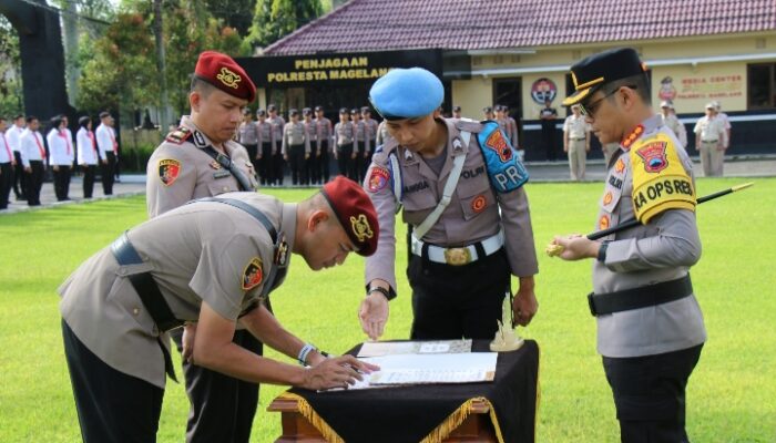 Kapolresta Magelang Kombes Pol Herbin G. J. Sianipar Pimpin Sertijab Pejabat Baru