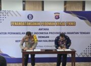 Tingkatkan Kerjasama, Polda Kalteng Bersama Bank Indonesia Tandatangani Kesepahaman Pedoman