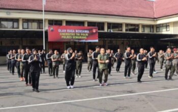 Tingkatkan Soliditas, Personel Polres Semarang Dan Kodim Salatiga Gelar Olahraga