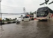 Jalan solo semarang km 14 bangak tergenang 30 cm akibat hujan