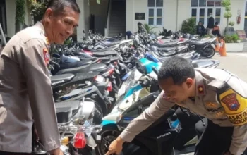 Panen kendaraan, polresta malang kota sita ratusan motor melanggar aturan