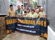 Polresta malang kota bersama mahasiswa berbagi kebahagiaan untuk anak yatim