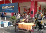 Ribuan Knalpot Brong dan Minuman Beralkohol Dimusnahkan Polresta Banyumas