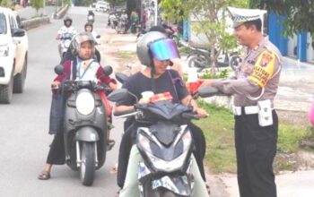 Satlantas polres lamandau sampaikan imbauan untuk mudik aman dan nyaman